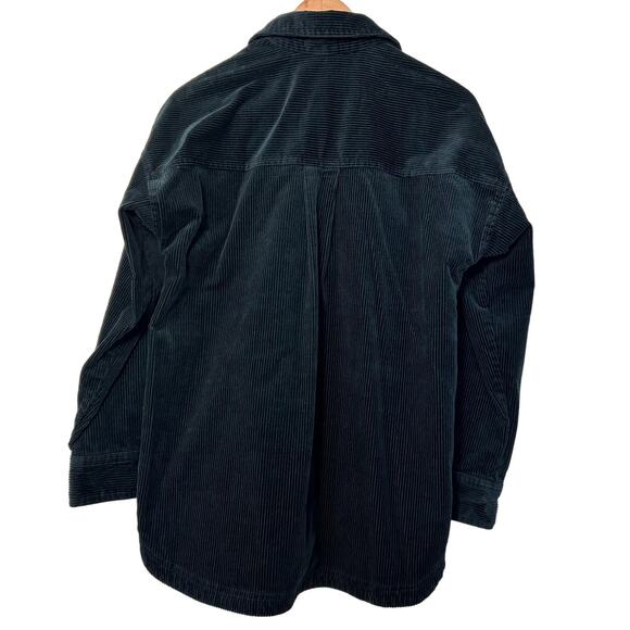 Matty M Women's Shacket Corduroy Button-Up Pockets Dark Hunter Green Size Small - Picture 3 of 10